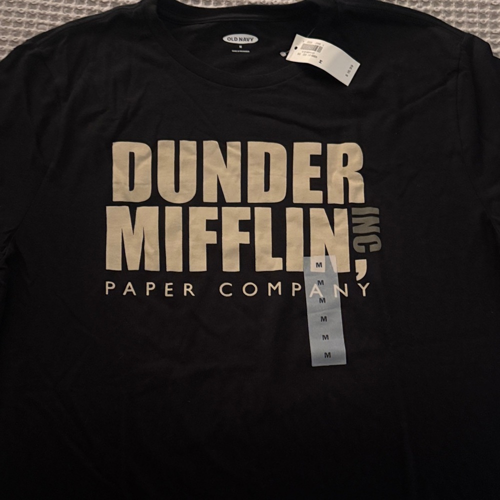 Old Navy Black Dunder Mifflin Tee NWT M